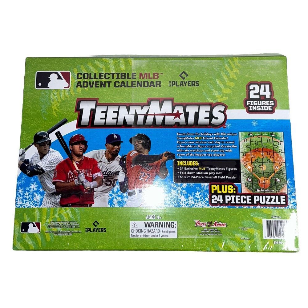NEW 2024 TeenyMates Collectible MLB Advent Calendar 24 Figures Baseball Puzzle